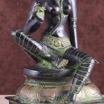 Pure Brass Seated Parvati Idol - 12" Black Green Tone | Divine Feminine Energy | Intricate Craftsmanship | Sacred Space Decor | Invoke Grace & Wisdom